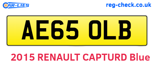 AE65OLB are the vehicle registration plates.