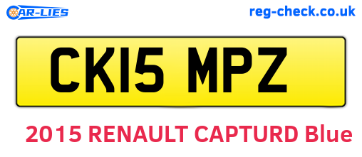 CK15MPZ are the vehicle registration plates.