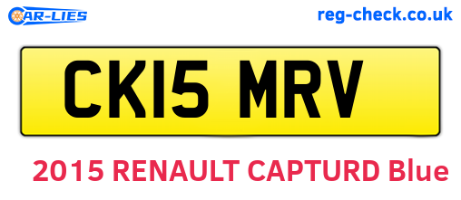 CK15MRV are the vehicle registration plates.