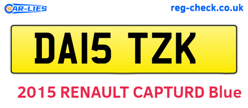 DA15TZK are the vehicle registration plates.