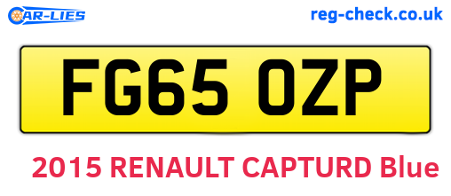FG65OZP are the vehicle registration plates.