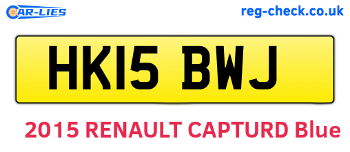 HK15BWJ are the vehicle registration plates.