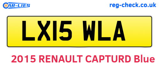 LX15WLA are the vehicle registration plates.
