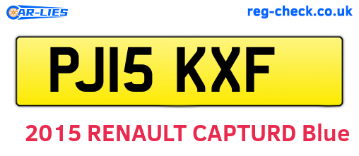 PJ15KXF are the vehicle registration plates.