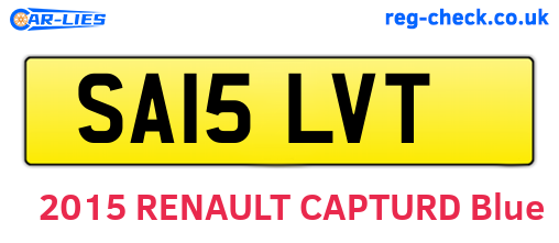 SA15LVT are the vehicle registration plates.