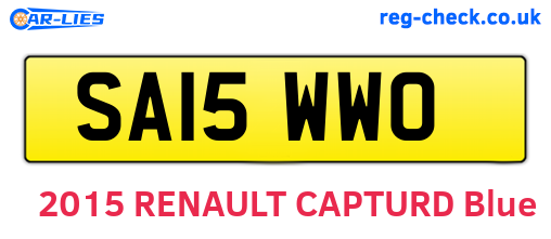 SA15WWO are the vehicle registration plates.