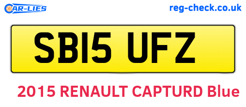 SB15UFZ are the vehicle registration plates.