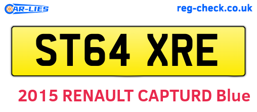 ST64XRE are the vehicle registration plates.