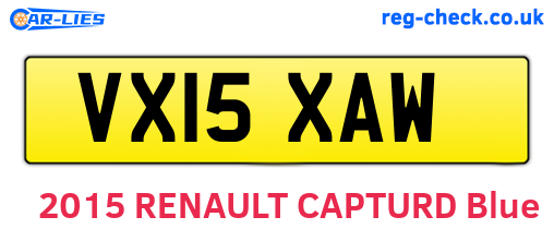 VX15XAW are the vehicle registration plates.