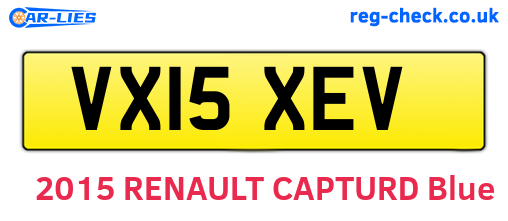 VX15XEV are the vehicle registration plates.