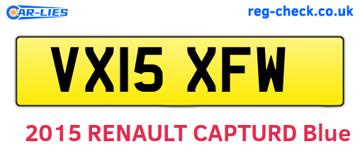 VX15XFW are the vehicle registration plates.