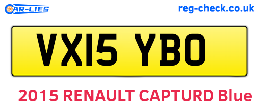 VX15YBO are the vehicle registration plates.