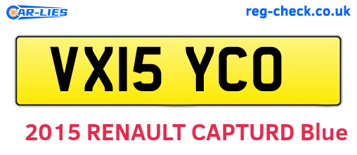 VX15YCO are the vehicle registration plates.