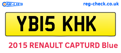 YB15KHK are the vehicle registration plates.