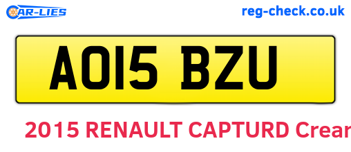 AO15BZU are the vehicle registration plates.