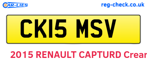 CK15MSV are the vehicle registration plates.