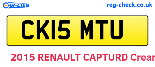 CK15MTU are the vehicle registration plates.