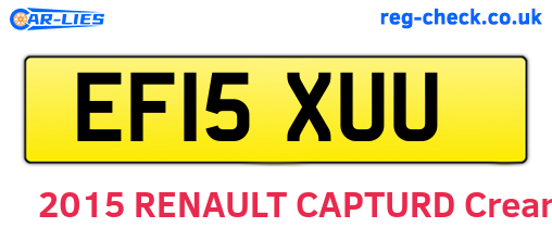 EF15XUU are the vehicle registration plates.
