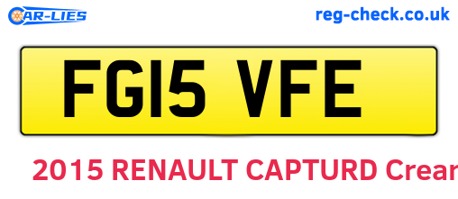 FG15VFE are the vehicle registration plates.