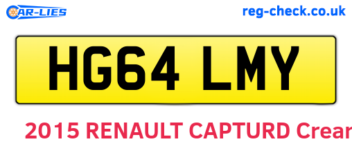 HG64LMY are the vehicle registration plates.
