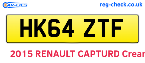 HK64ZTF are the vehicle registration plates.