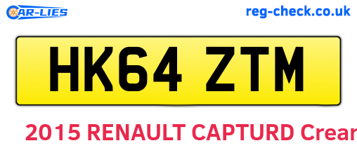 HK64ZTM are the vehicle registration plates.