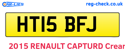 HT15BFJ are the vehicle registration plates.