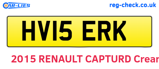 HV15ERK are the vehicle registration plates.