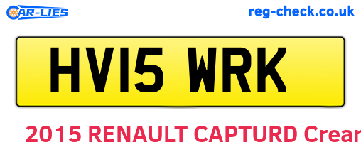 HV15WRK are the vehicle registration plates.