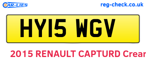 HY15WGV are the vehicle registration plates.