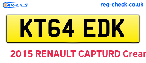 KT64EDK are the vehicle registration plates.
