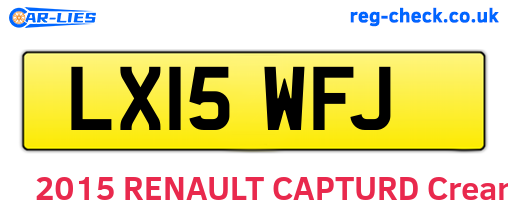 LX15WFJ are the vehicle registration plates.