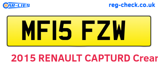 MF15FZW are the vehicle registration plates.