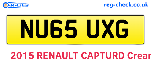 NU65UXG are the vehicle registration plates.