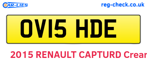 OV15HDE are the vehicle registration plates.
