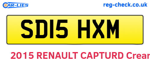 SD15HXM are the vehicle registration plates.