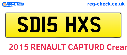 SD15HXS are the vehicle registration plates.