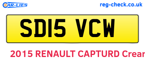 SD15VCW are the vehicle registration plates.