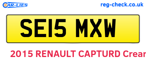 SE15MXW are the vehicle registration plates.