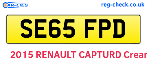 SE65FPD are the vehicle registration plates.
