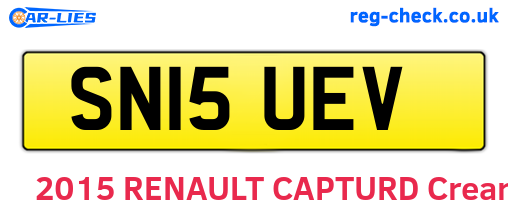 SN15UEV are the vehicle registration plates.