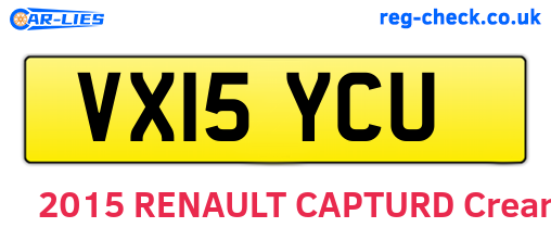 VX15YCU are the vehicle registration plates.