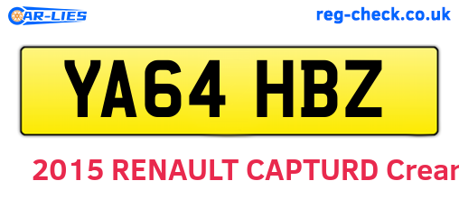 YA64HBZ are the vehicle registration plates.