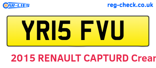YR15FVU are the vehicle registration plates.
