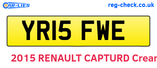 YR15FWE are the vehicle registration plates.