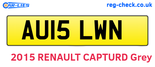 AU15LWN are the vehicle registration plates.