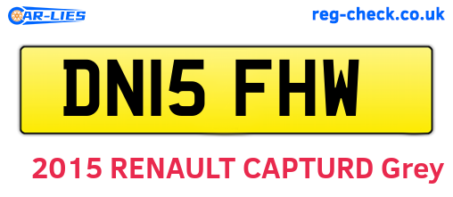 DN15FHW are the vehicle registration plates.