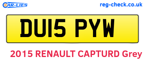 DU15PYW are the vehicle registration plates.