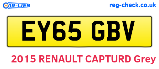 EY65GBV are the vehicle registration plates.