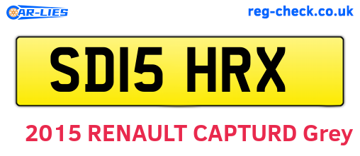 SD15HRX are the vehicle registration plates.